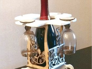 Подставка для винной бутылки и бокалов