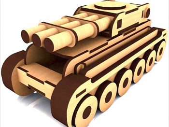 Сборный танк с 3 стволами